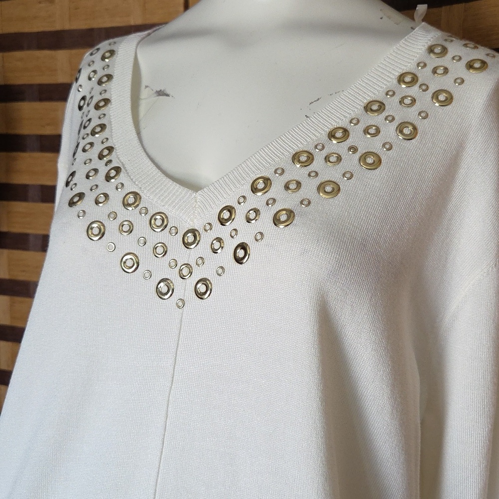 NWT! Ruby Rd Gold Rivet Sweater - Picture 5 of 11